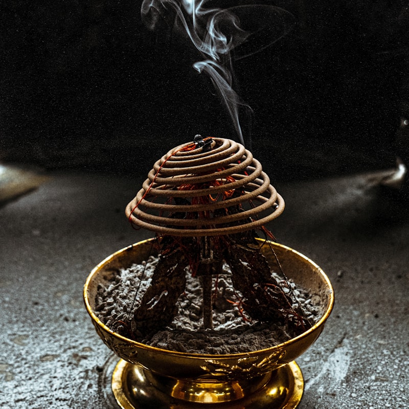 黄铜莲花香炉